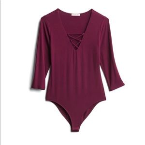 Nine Britton Carina cross detail bodysuit stitch fix